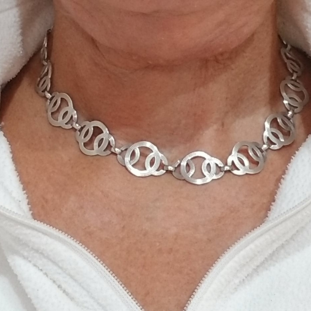 1950 Wre Sterling Silver Interlocking Circles...C… - image 1